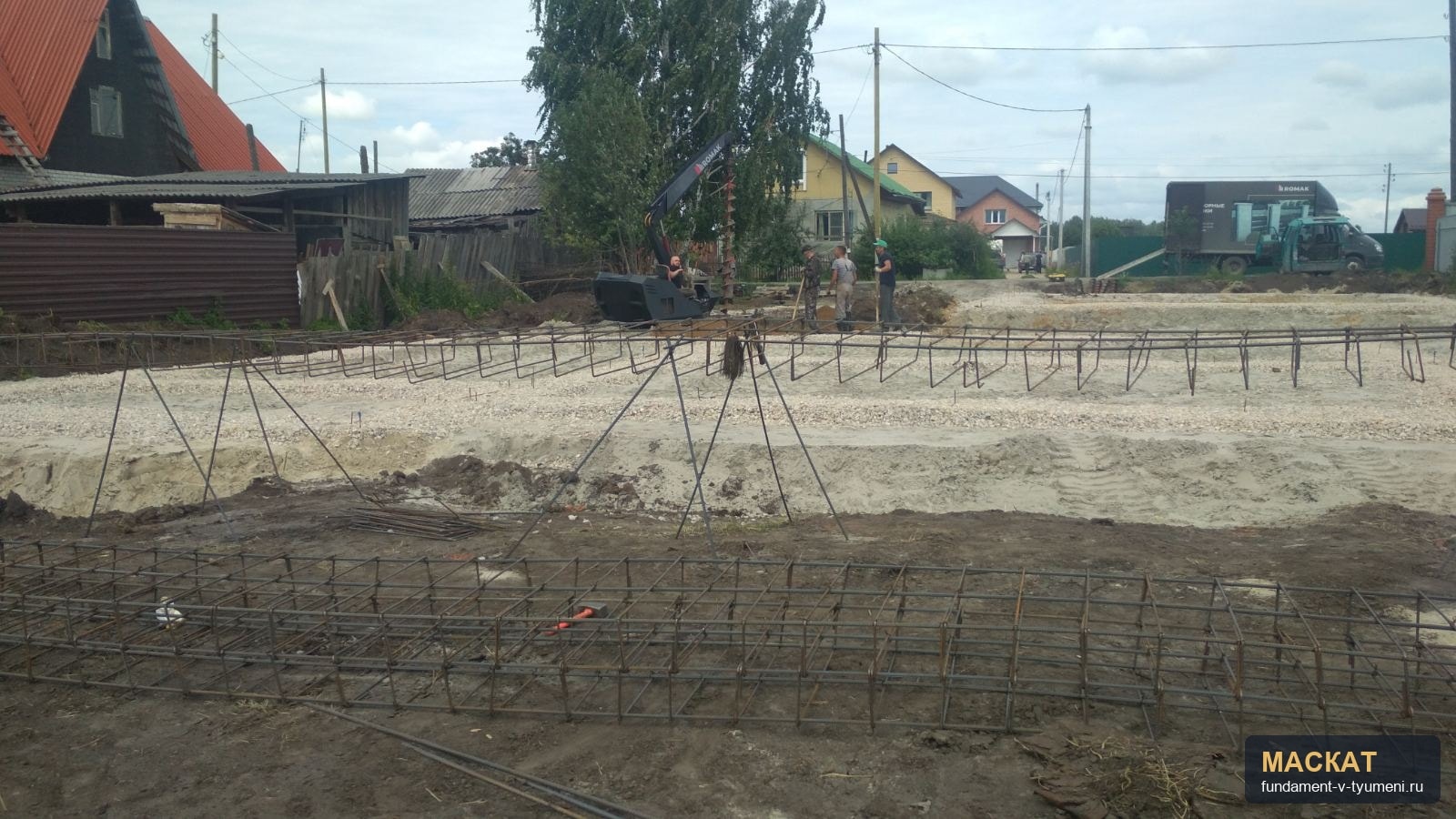 Арматурные каркасы на площадке