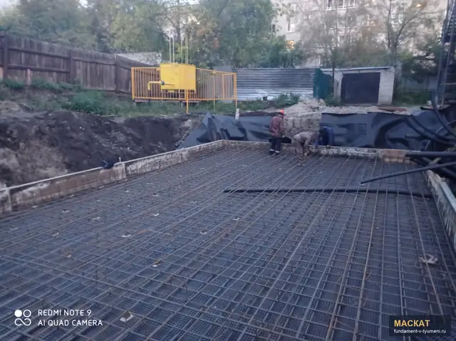 Арматурный каркас плиты под баню