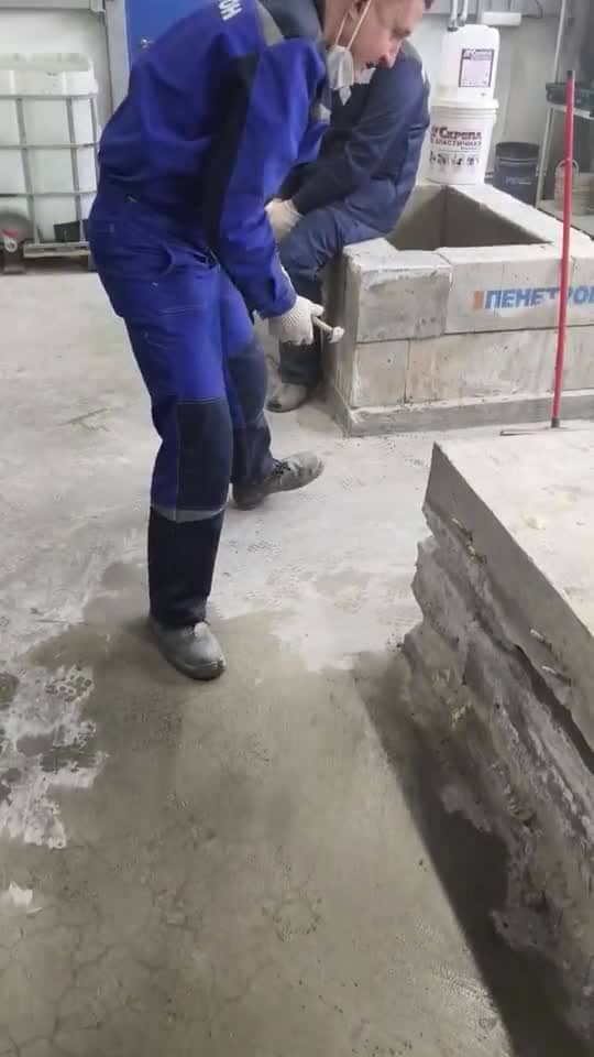 Практическая работа на бетонном учебном стенде